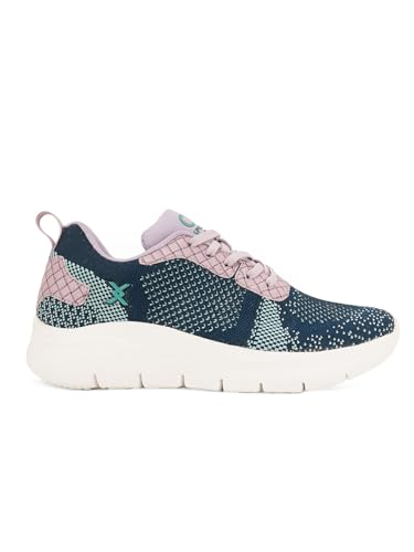 Carlton London Women Blue Comfortable Lace-Up Snakeer with Heels, for for Casual, Walking & Daily Use (37)
