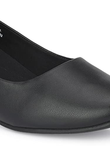 Delize Beige women heeled ballerinas 64370 (Black, UK Footwear Size System, Adult, Women, Numeric, Medium, 9)