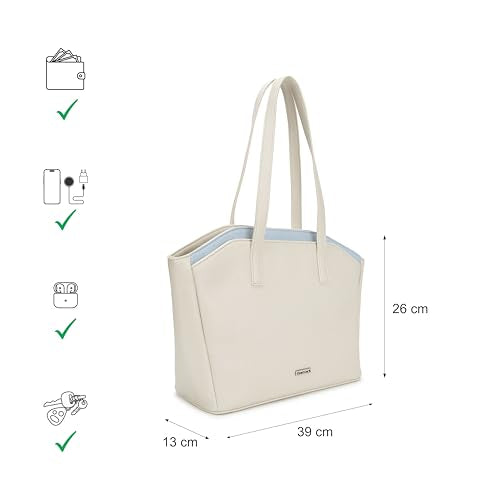 Fastrack Monoedge Shoulder Bag | Structured Women's Bag | Faux-Leather | Multi-Compartment Casual Carry