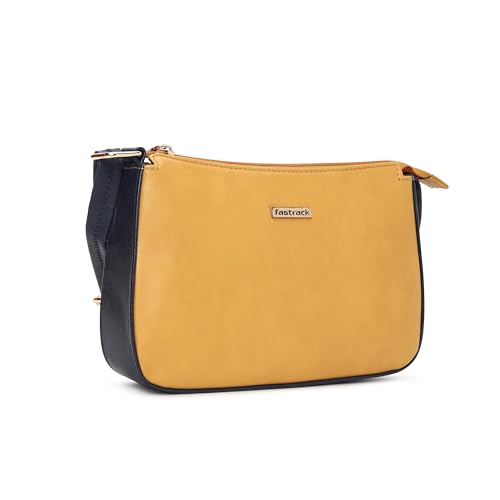 Mustard Sling Bag for Women | Chic Crossbody with Contrast Accents, Adjustable Strap & Quick-Access Pocket | Stylish Faux Leather Sling for Daily Use & Casual Outings