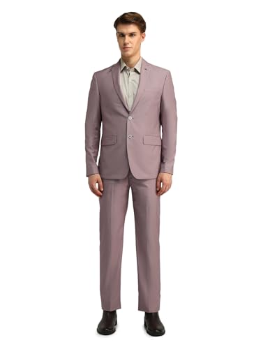 Arrow Men's Polyester Classic Business Suit Pants Set (ARAISU5566_Medium Pink