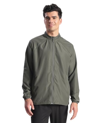 Jockey MV40 Men Microfiber Water Resistant Convertible Hoodie Jacket_T Green_M