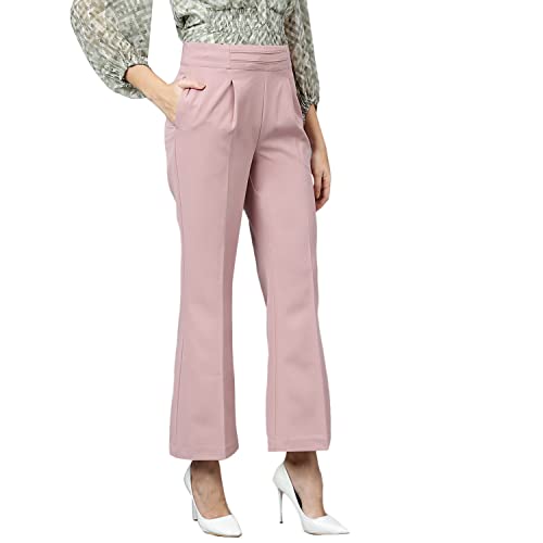Latin Quarters Women's Pink Solid Pant