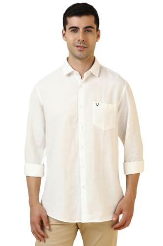 Allen Solly Men White Solid Full Sleeves Casual Shirt