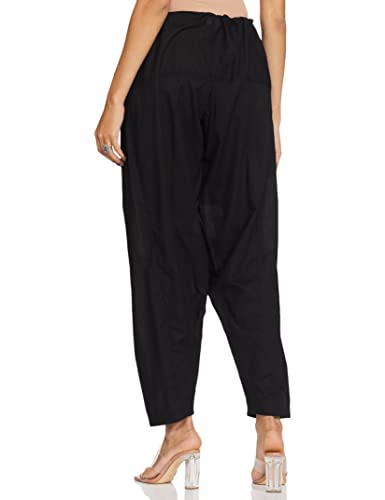 Max Women's Relaxed Fit Cotton Salwar Mid Rise Bottom (NOOSWCS21BLBLACK_Black_XL_Black_XL)