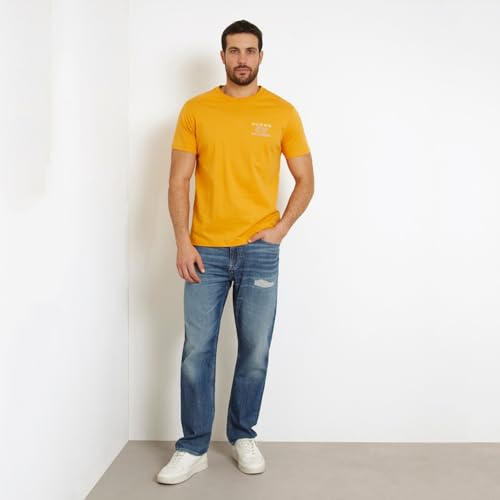 GUESS Burned Caramel Printed Round Neck Short Sleeves T-Shirt