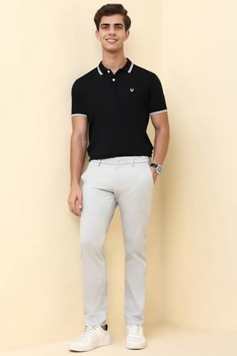 Men Grey Solid Casual Trousers