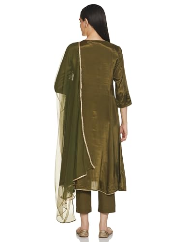 BIBA Women Viscose Narrow Suit Set(SKD7454E_Green_M) (SKD7454ESS21MEHGRN