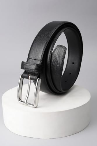 Allen Solly Men Black Textured Formal Belt