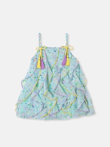 nauti nati Girl's Georgette A-Line Knee-Length Casual Dress (NNNGTW010182_Blue_18 Months-24 Months)