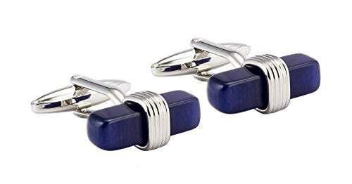 Knighthood Blue Crystal Cube Cufflinks for Men
