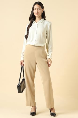 Women White Solid Long Sleeves Shirt