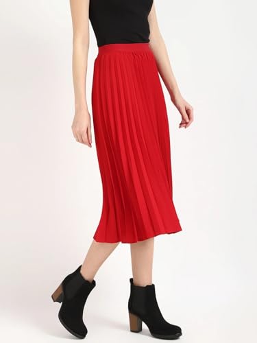 Regular Fit Solid High Rise Skirt