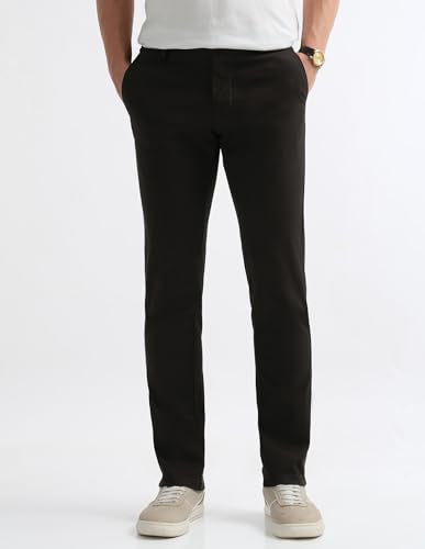 Arrow Sports Men's Slim Casual Pants (ASAKTR2676_Dark Brown