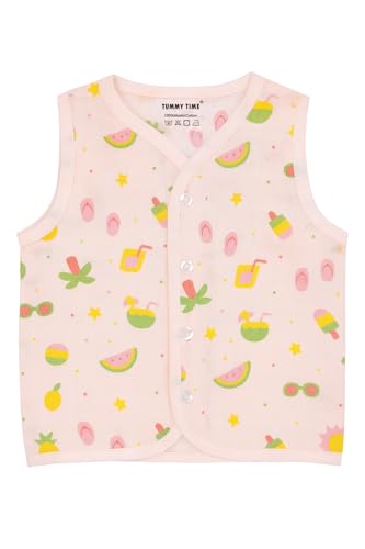 TUMMY TIME Muslin Cotton Jabla for Baby Boys & Girls - Pack of 3 | Soft Button Jhabla Vest for 6 to 12 Months | Baby boy Dress
