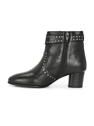Delize Black Women mid heel platform boots-66513-38