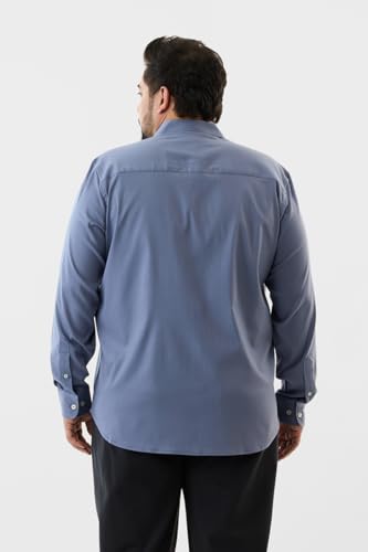 SNITCH Men Casual Blue Shirt | Regular Fit Full Sleeve Point Collar Solid Design | Premium Polyester Blend & Wrinkle-Resistant Fabric for Office & Everyday Wear