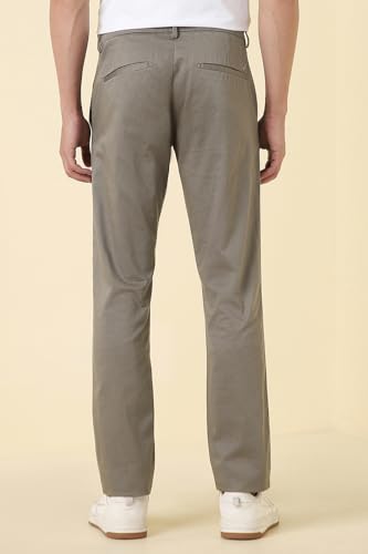 Men Grey Textured Casual Trousers