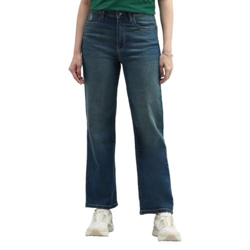 U.S. POLO ASSN. High Rise Wide Leg Jeans (UWAW24JEN163_Blue_30)