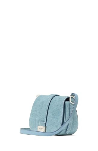 kate spade new york Nouveau Textured Leather Mini Saddle, Denim Blue Multi, One Size, Nouveau Denim Suede Mini Saddle