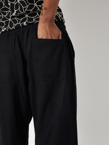 Max Women Textured Peg Trousers (Black_S)