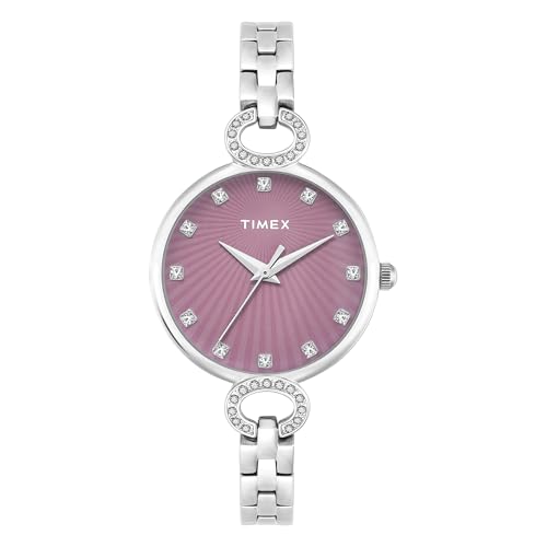 TIMEX Purple Round Dial Analog Women's Watch - TWEL22700