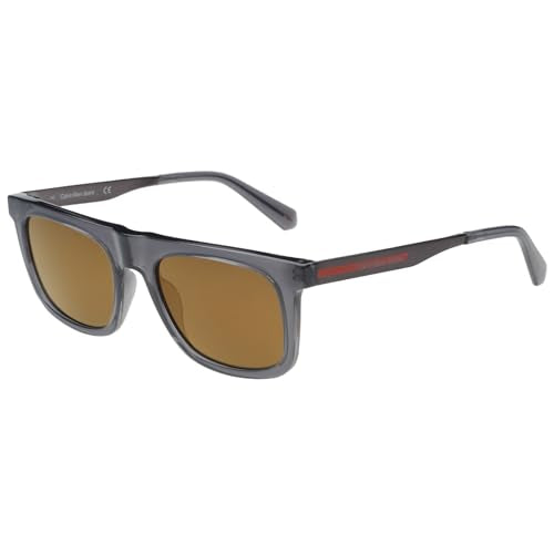 Calvin Klein Jeans|Grey Full Frame Square Sunglasses|100% UV Protected (Uv 400) Gold Reflector Mirror Lens|Men's|Large|CKJ 22603 050 54 S