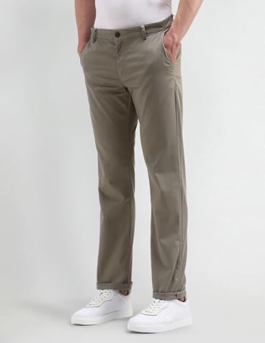 Arrow Sports Men's Regular Casual Pants (ASAITR2447_Khaki