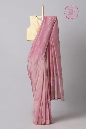 Taneira Pink Silk Cotton Embroidered Saree Zari Border Unstitched Blouse Piece Party Woman Women Wedding Haldi Designer Traditional Fashion Bridal Festival Ethnic