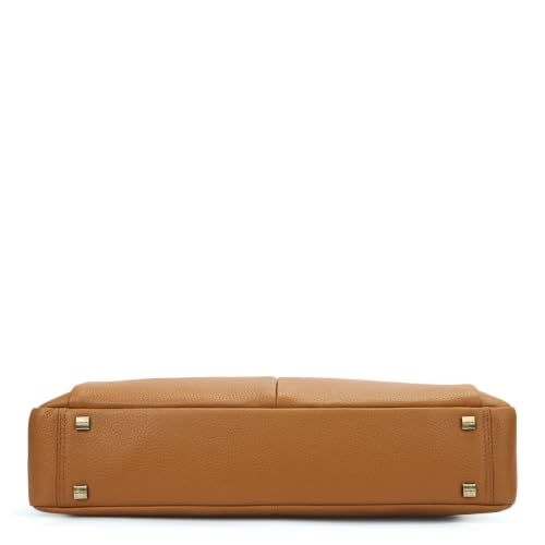 Da Milano Leather Laptop Bag for Men & Women | Laptop Messenger Bag | Ideal for Office Purpose | Fits Upto 15" Laptop - Caramel Brown