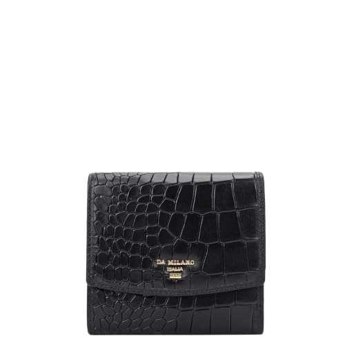 Da Milano Premium Leather Wallet for Women | Multi Compartment Travel Wallet - Black (10091A)