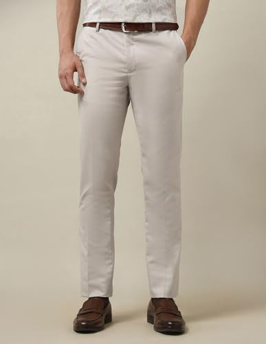 Arrow Men's Textured Dobby 1851 Trousers (ARAKTR2143_Beige_30)