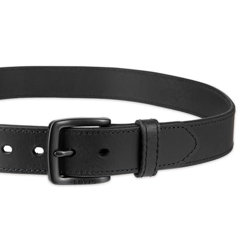 Levi's Casual Belt-Dress for Men Jeans with Thick Strap and Buckle, Matte Black, Small (30-32)