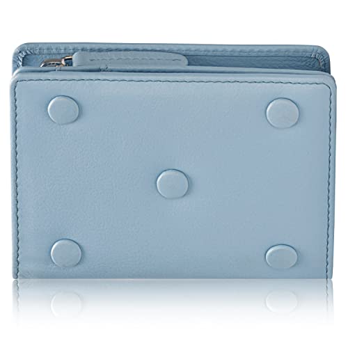 HORNBULL Cathy Sky Blue RFID Blocking Leather Wallet for Women