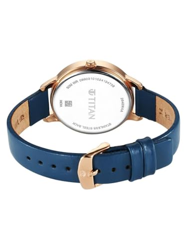 Titan Neo Ladies X Ph Ii Plain 3 Hands Blue Round Dial Blue A1Leather Strap Women's Watch - 2648WL08