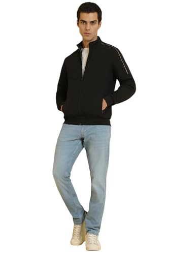 Allen Solly Men's A-Line Coat (ASJKLJBOFX29467_Black