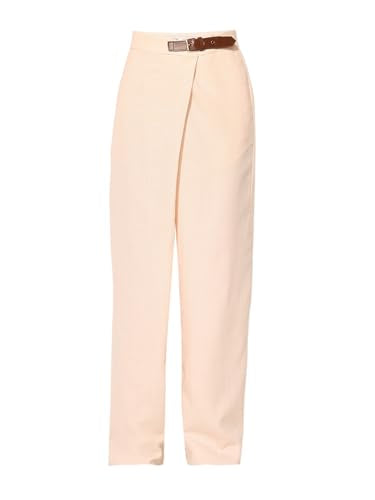 ONLY Women's Regular Fit High-Rise Beige Pants