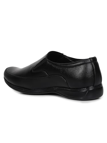 HIKBI Men's Leather Slip-ons | Sharp Toe Toe Formal Shoes_Black_9