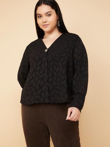 Max Women Patterned Blouse(Black_3XL)
