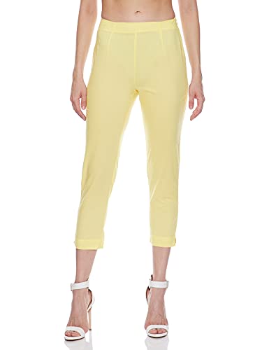 BIBA WOMEN PRINTED NARROW SALWAR KURTA DUPATTA(SKDSHRUG SE7378_LIGHT YELLOW_38)