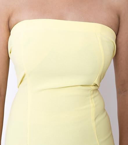 Sheux Dreamy Yellow Bodycon Evening Gown – Elegant Floor-Length Formal Dress for Weddings, Prom & Galas | Even wear it as Bridesmaid (S)