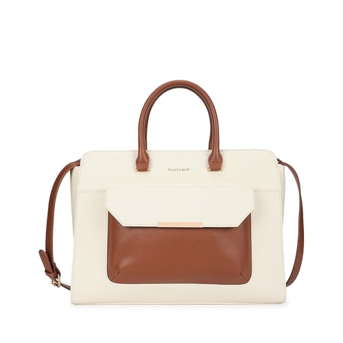 Fastrack PowerPlay laptop Tote | Women’s Faux-Leather laptop Tote Bag | 15'' Padded Laptop Section, Center Zip Compartment & External Quick-Access Pockets