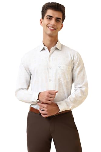 Allen Solly Men Beige Print Full Sleeves Formal Shirt