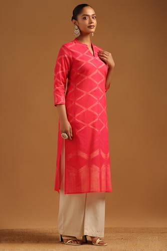 Soch Womens Pink Pure Cotton Geometric Kurta