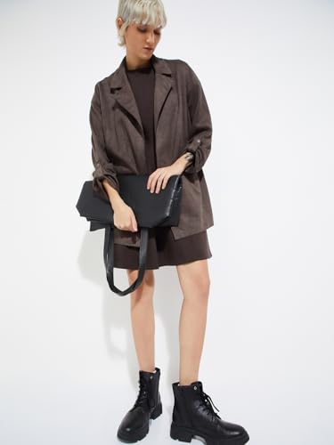 Max Alaya F x URB_N Women Suede Blazer (Brown_L)