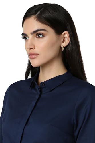 Van Heusen Women's Regular Fit Shirt (VWS4CRGFW06071_Navy
