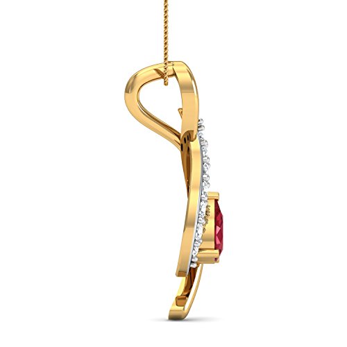 DISHIS 18K Yellow Gold Diamond Pendant for Women