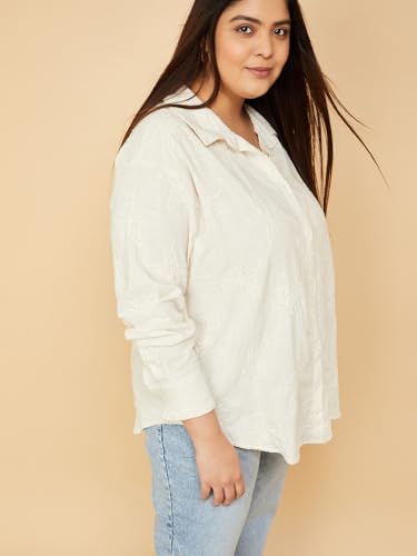 Max Women Embroidered Shirt (Beige_3XL)