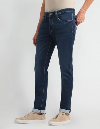 Arrow Mid Rise Stone Wash Slim Fit Jeans