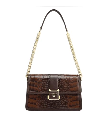 Da Milano Leather Shoulder Bag for Women - Walnut Brown (LB-00870OL)